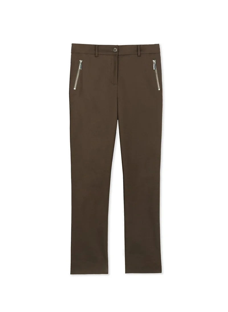 Lola Casademunt Stretch fabric trousers with zipped pocket